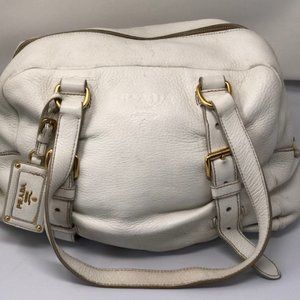 Loved White Leather Prada Shoulder Bag